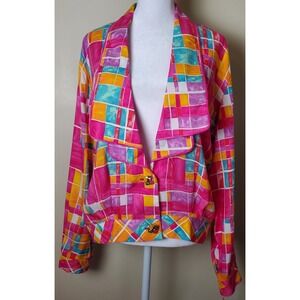NOS Vintage Jacket 80's‎ 90's Maximalist Grandmacore Retro Bold Vibrant Dopamine